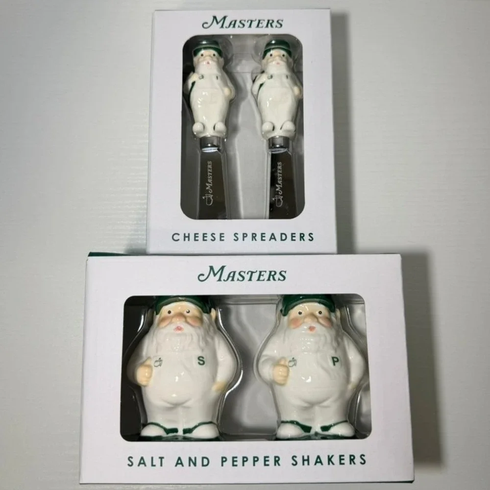 Masters Tournament 2026 Gnome Salt Pepper Shakers & Cheese Spreaders Set NEW - Picture 2 of 6